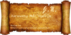 Jurovaty Mátyás névjegykártya